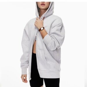 TNA Extra Fleece Zip Hoodie, Aritzia, size M, 97% cotton, retails $90